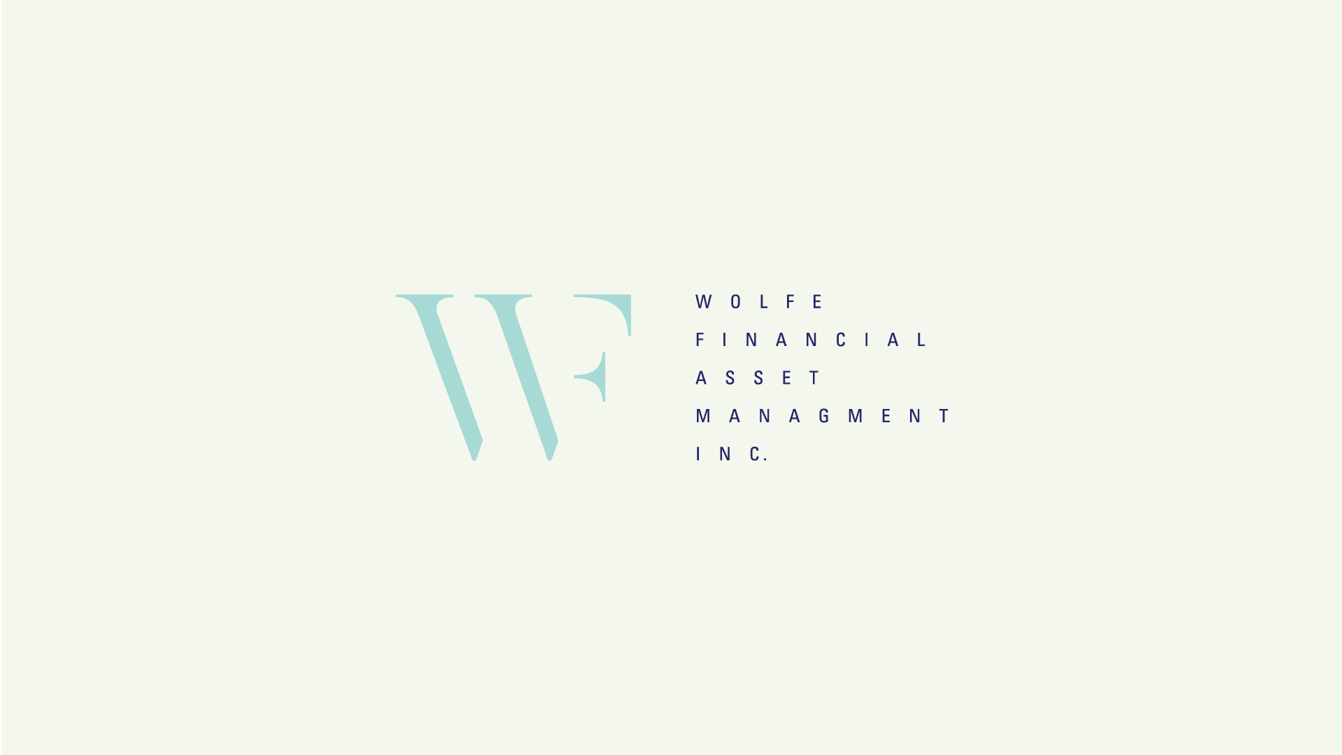 An image with a very light beige background with a logo in the center. the Logo is a W and F ligature with black typogarphy. Desing made in Adobe illustrator.