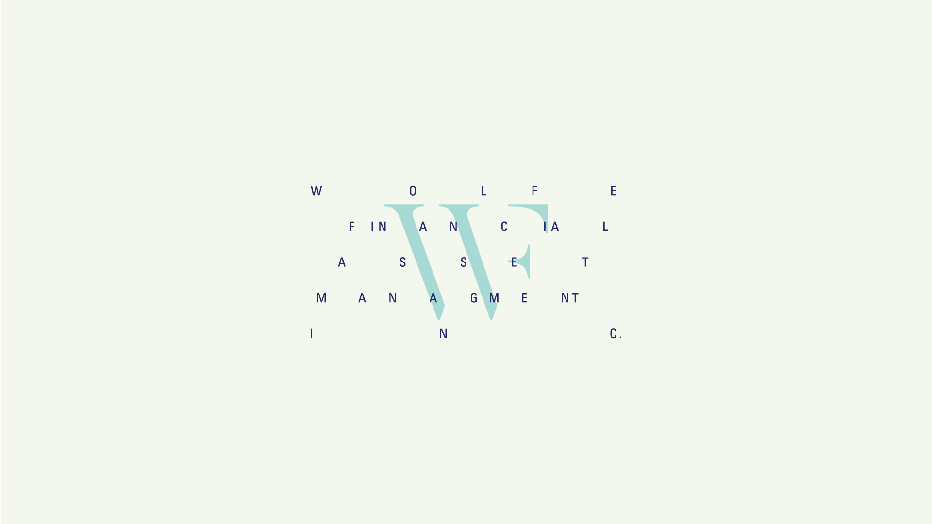 An image with a very light beige background with a logo in the center. the Logo is a W and F ligature with black typogarphy. Desing made in Adobe illustrator.